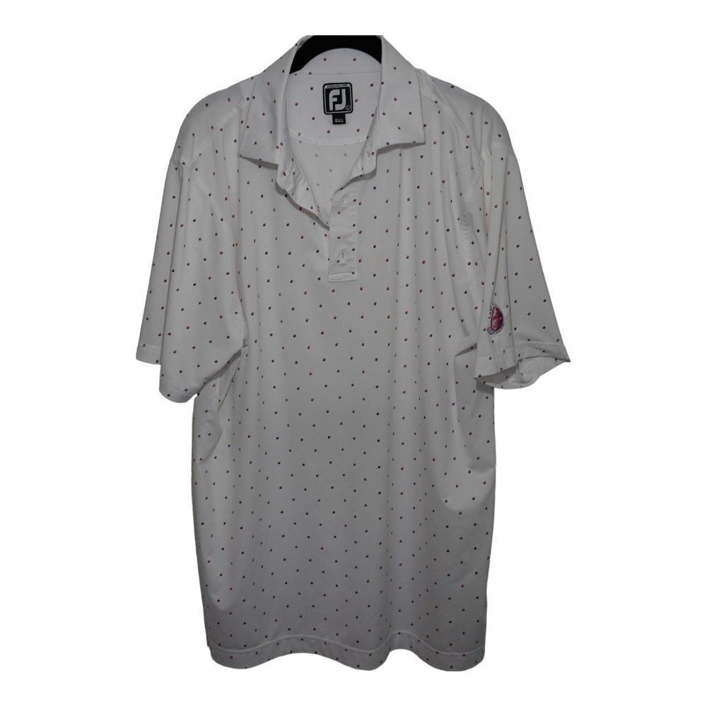 FootJoy Golf Polo‎ Shirt Mens Large White Stretch Athletic Fit Tennis